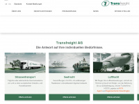 transfreight.ch Webseite Vorschau