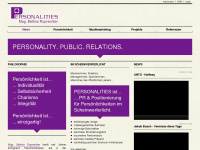 personalities.at Webseite Vorschau