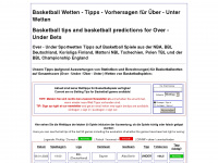 basketball-wette.com Webseite Vorschau