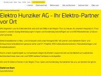 elektrohunziker.ch Webseite Vorschau