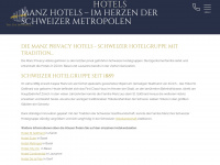 manzhotels.ch Webseite Vorschau