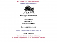 alpengasthof-schanz.at Webseite Vorschau