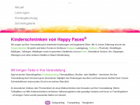 happyfaces-kinderschminken.de Webseite Vorschau