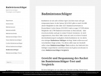 badmintonschlaeger.org Webseite Vorschau