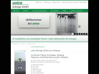 unica-aufzuege.de Webseite Vorschau