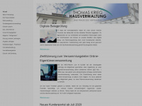 hausverwaltung-krieg.de Webseite Vorschau
