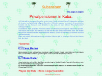 kubapensionen.de Webseite Vorschau