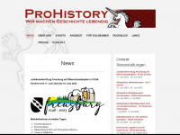 prohistory.de Webseite Vorschau