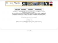 leder-pflege.de Webseite Vorschau