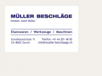 mueller-beschlaege.ch Webseite Vorschau