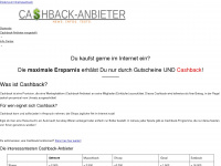 cashback-anbieter.com Webseite Vorschau
