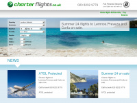charterflights.co.uk Webseite Vorschau