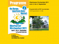 oberharzer-kirchenfest.de Webseite Vorschau