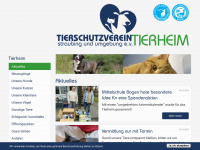 tierheim-straubing.de Webseite Vorschau