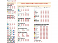 kalenderpedia.de Webseite Vorschau