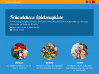 kruemelchens-spielzeugkiste.de Webseite Vorschau