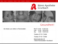 baeren-apotheke-grunbach.de Webseite Vorschau