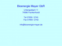 bioenergie-mayer.de Webseite Vorschau