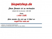 biopetshop.de Webseite Vorschau