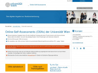 self-assessment.univie.ac.at Webseite Vorschau