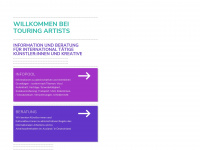 touring-artists.info Webseite Vorschau
