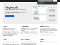 tinyrss.de Webseite Vorschau