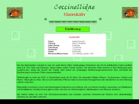 coccinellidae.de Webseite Vorschau