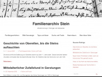 familienarchiv-stein.de Webseite Vorschau