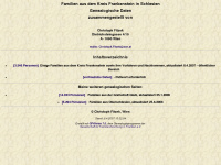 frankenstein-genealogie.info Webseite Vorschau