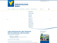 vhs-baden.at Webseite Vorschau