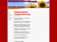 hohensteiner-ferienwohnung.de Webseite Vorschau
