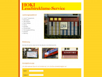 hoki-leuchtreklame.de Webseite Vorschau
