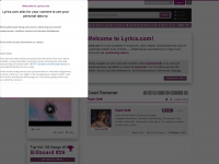 lyrics.com Webseite Vorschau