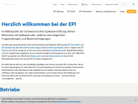 swissepi.ch Webseite Vorschau
