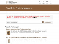 schlossbibliothek-ansbach.de Webseite Vorschau