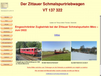zittauer-schmalspurtriebwagen.de Webseite Vorschau