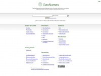 geonames.org Webseite Vorschau