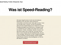 speedreading-lernen.com Webseite Vorschau
