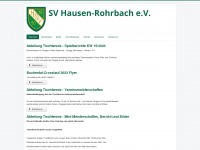 sv-hausen-rohrbach.de Webseite Vorschau