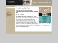 hegel2014.univie.ac.at Webseite Vorschau
