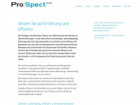 pro-spect.ch Webseite Vorschau