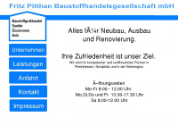 pitthan-baustoffe.de Webseite Vorschau