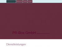 pr-box.ch Webseite Vorschau