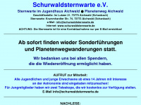 schurwaldsternwarte.de Webseite Vorschau