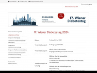 wienerdiabetestag.at Webseite Vorschau