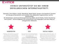 evince.ch Webseite Vorschau