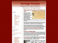 heritagerecipes.com Webseite Vorschau