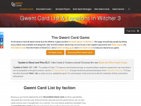 gwent-cards.com Webseite Vorschau