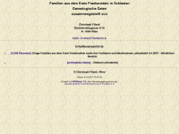 frankenstein-genealogie.org Webseite Vorschau