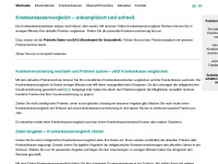 krankenkassenversicherung.ch Webseite Vorschau
